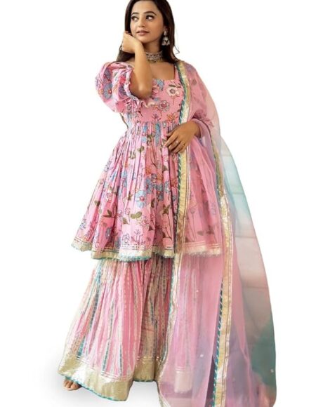 Women Kurta Sharara with Dupatta Set for Women for Wedding
