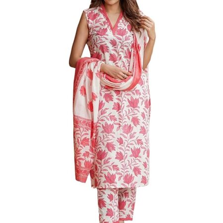 Women’s Blend Printed Straight Kurta with Pant & Dupatta