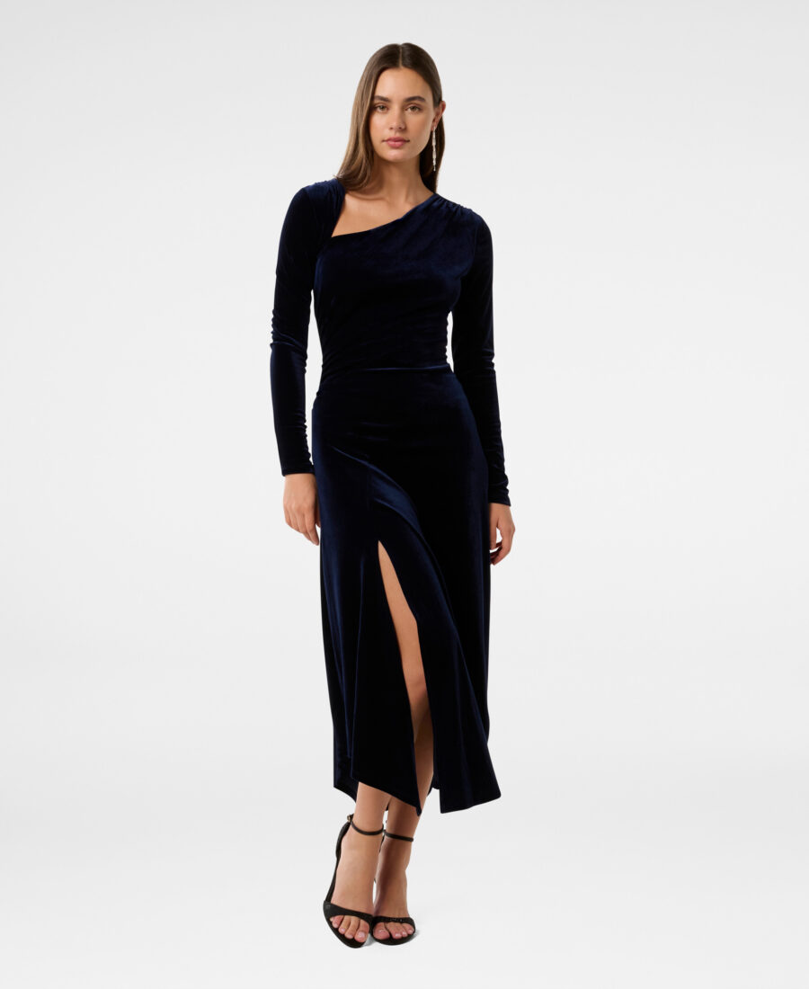 Sawyer Asym Velvet Drape Dress