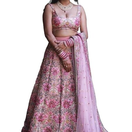 Women's Silk Semi Stitched Lehenga Choli With Dupatta
