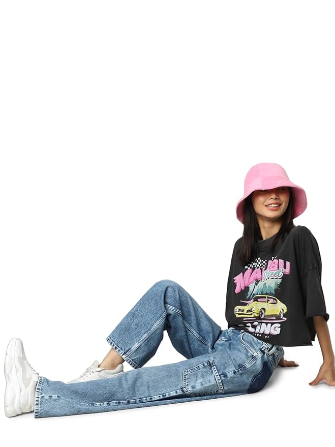 Women Straight Fit High-Rise Clean Look Light Fade Pure Cotton Jeans