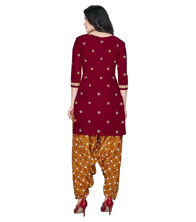 Women's Cotton Printed Unstitched Salwar Suit, Cotton Dupatta