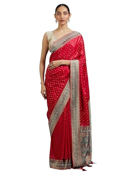 Art Silk Stone Work | Weave Saree with Blouse Piece