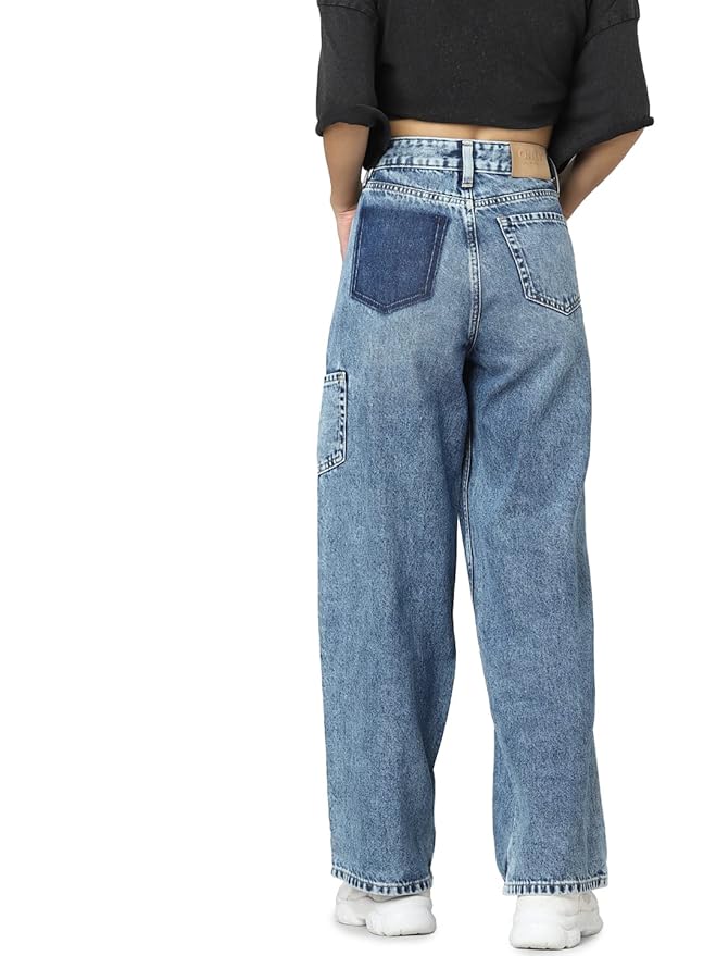 Women Straight Fit High-Rise Clean Look Light Fade Pure Cotton Jeans